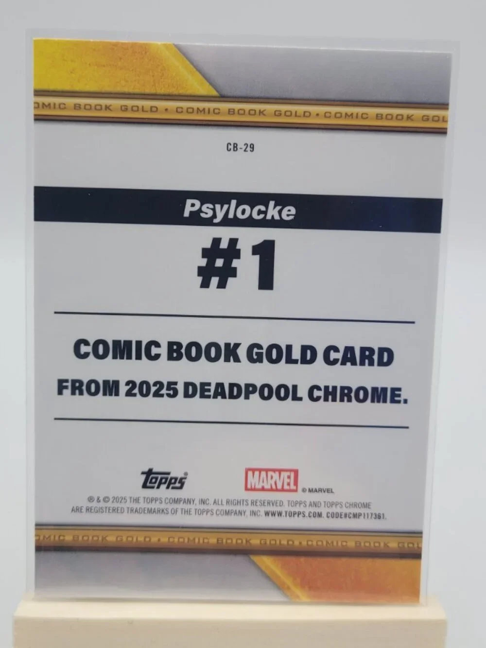2025 Topps Chrome Deadpool #CB-29 Comicbook Gold Psylocke Marvel Card NM - Picture 2 of 2